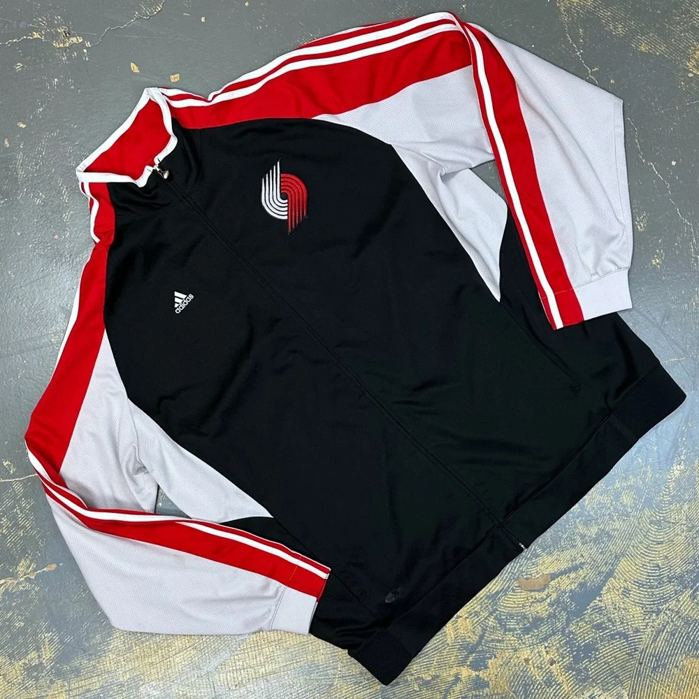 Adidas Portland Trailblazers NBA Shoot Around Warm Up Full Zip Crew Neck XXL - Picture 1 of 9